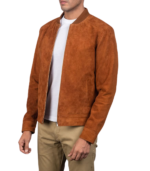 Blain Brown Suede Bomber Jacket - Image 4