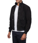 Eaton Black Suede Bomber Jacket - Image 4
