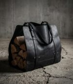 Genuine Black leather Firewood Holder - Image 4