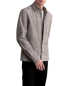 Scout Grey Suede Leather Shirt - Image 4