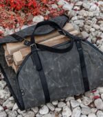 Greyish Wood Carrier With Black Strips - Image 4