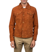 Stallon Brown Suede Trucker Jacket - Image 4
