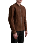 Zen Brown Suede Biker Jacket - Image 4
