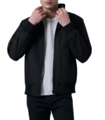 Morrison Black Canvas Bomber Jacket - Image 2