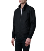 Morrison Black Canvas Bomber Jacket - Image 3