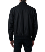 Morrison Black Canvas Bomber Jacket - Image 4