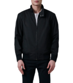 Morrison Black Canvas Bomber Jacket - Image 5