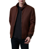 Morrison Brown Canvas Bomber Jacket - Image 2