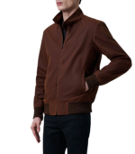Morrison Brown Canvas Bomber Jacket - Image 3