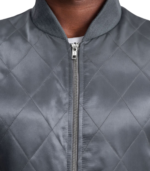 Danson Quilted Grey Varsity Jacket - Image 5