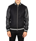 Harrison Black Hybrid Varsity Jacket - Image 5