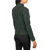 Rumella Green Suede Biker Jacket - Image 5