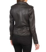 Alison Brown Leather Biker Jacket - Image 5