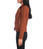 Alison Brown Suede Biker Jacket - Image 5