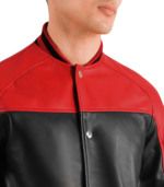 Terrance Black & Red Leather Varsity Jacket - Image 5