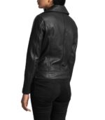 Rumy Black Leather Biker Jacket - Image 5