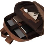 The Philos Vintage Tan Leather Backpack - Image 5