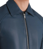 Walton Blue Leather Varsity Jacket - Image 5