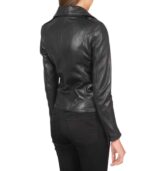 Flashback Black Leather Biker Jacket - Image 5