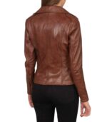 Flashback Brown Leather Biker Jacket - Image 5
