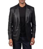 Men's Black Leather Blazer – Arne - Image 5