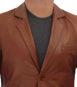 Men's Professional Two-Button Leather Blazer – Bo - Image 5