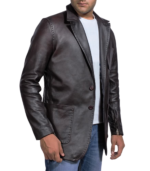 Men's Wine Black Leather Blazer – Dag - Image 5