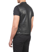 Atlas Moto Black Leather Vest - Image 5
