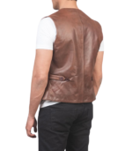 Auden Brown Leather Vest - Image 5