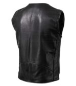 Men's V-Neck Motorcycle Leather Biker Vest – Kolbein - Image 5