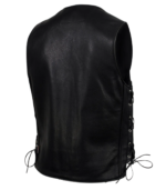 Men's Black Steerhide Motorcycle Leather Vest – Amund - Image 5