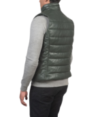 Reeves Green Leather Puffer Vest - Image 5