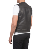 Men's Brown Safari Leather Vest – Kjartan - Image 5
