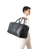 The Darrio Black Leather Duffle Bag - Image 5