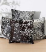 Black Salt and Pepper Cowhide Pillow - Image 5