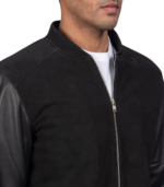 Blain Black Hybrid Bomber Jacket - Image 5