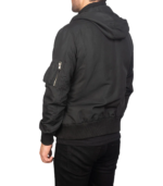 Men's Black Hooded MA-1 Bomber Jacket – Henrik - Image 5
