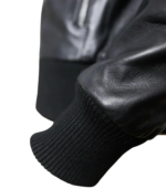 Mens Lambskin Black Bomber Jacket - Image 4