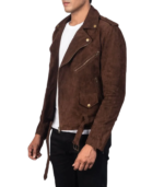 Allaric Alley Mocha Suede Biker Jacket - Image 5