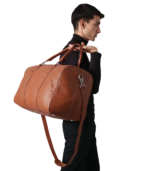 The Darrio Brown Leather Duffle Bag - Image 5