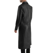 Delmar Black Leather Double Breasted Coat - Image 5