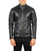 Fernando Quilted Black Leather Biker Jacket - Image 5