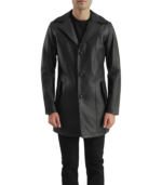 Brawnton Black Leather Coat - Image 5