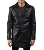 Classmith Black Leather Coat - Image 5