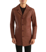 Classmith Brown Leather Coat - Image 5