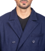 Claud Blue Wool Double Breasted Coat - Image 5