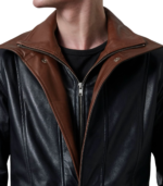 Connor Black Leather Coat - Image 5