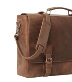 The Cristoph Vintage Tan Leather Messenger Bag - Image 5