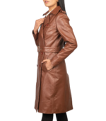 Alice Brown Double Breasted Leather Coat - Image 5