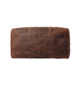 The Darrio Vintage Distressed Brown Leather Duffle Bag - Image 5